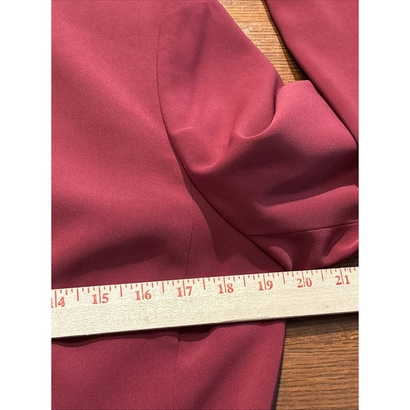 Burgundy 3pc Jones New‎ York Career Special Occasion Suit Piped Satin Edge 12 - Picture 15 of 16